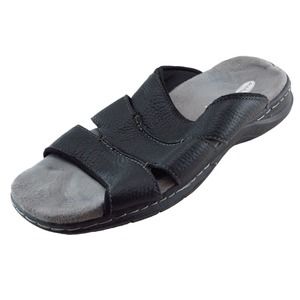Dr. Scholl's‎ Slides Sandals Black Leather Men Shoes Size 9 Medium
